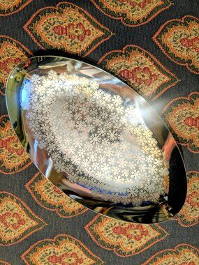 WMF Cromargan SS Oval Daisy Tray - Rare - Vintage MCM - Germany - EVC
